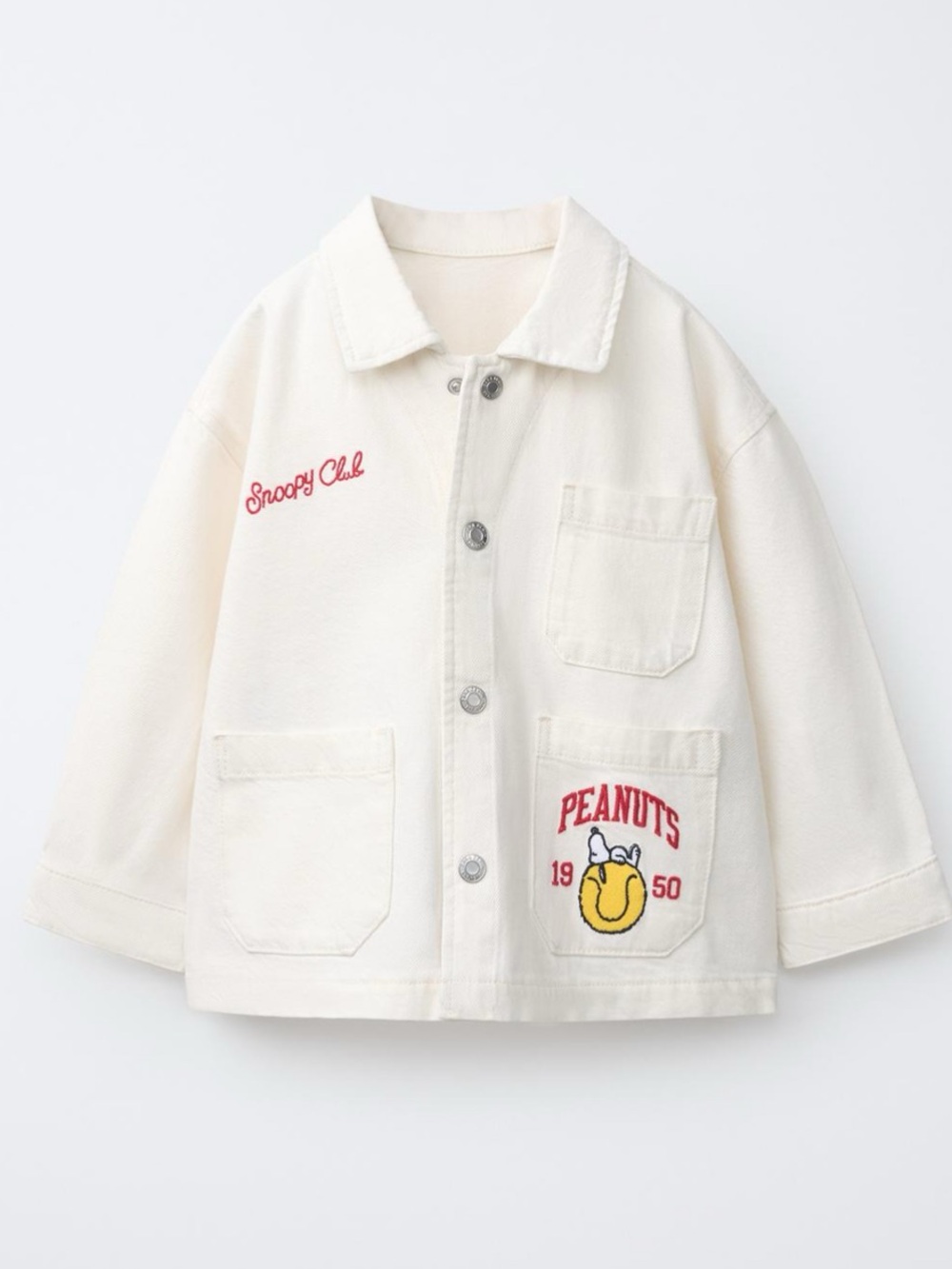Snoopy club white denim baby jacket